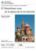 El liberalismo ruso en la época de la revolución, a cargo de Manuel Abella