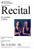 Recital de xaxofón y piano. Elisa Urresturazu, saxofón y Corenelia Lenzin, piano