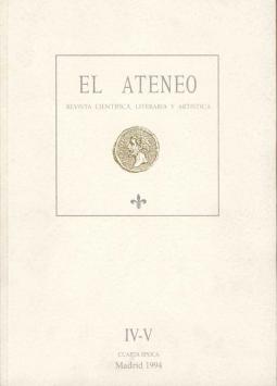 Cubierta Revista "El Ateneo". N.º IV-V
