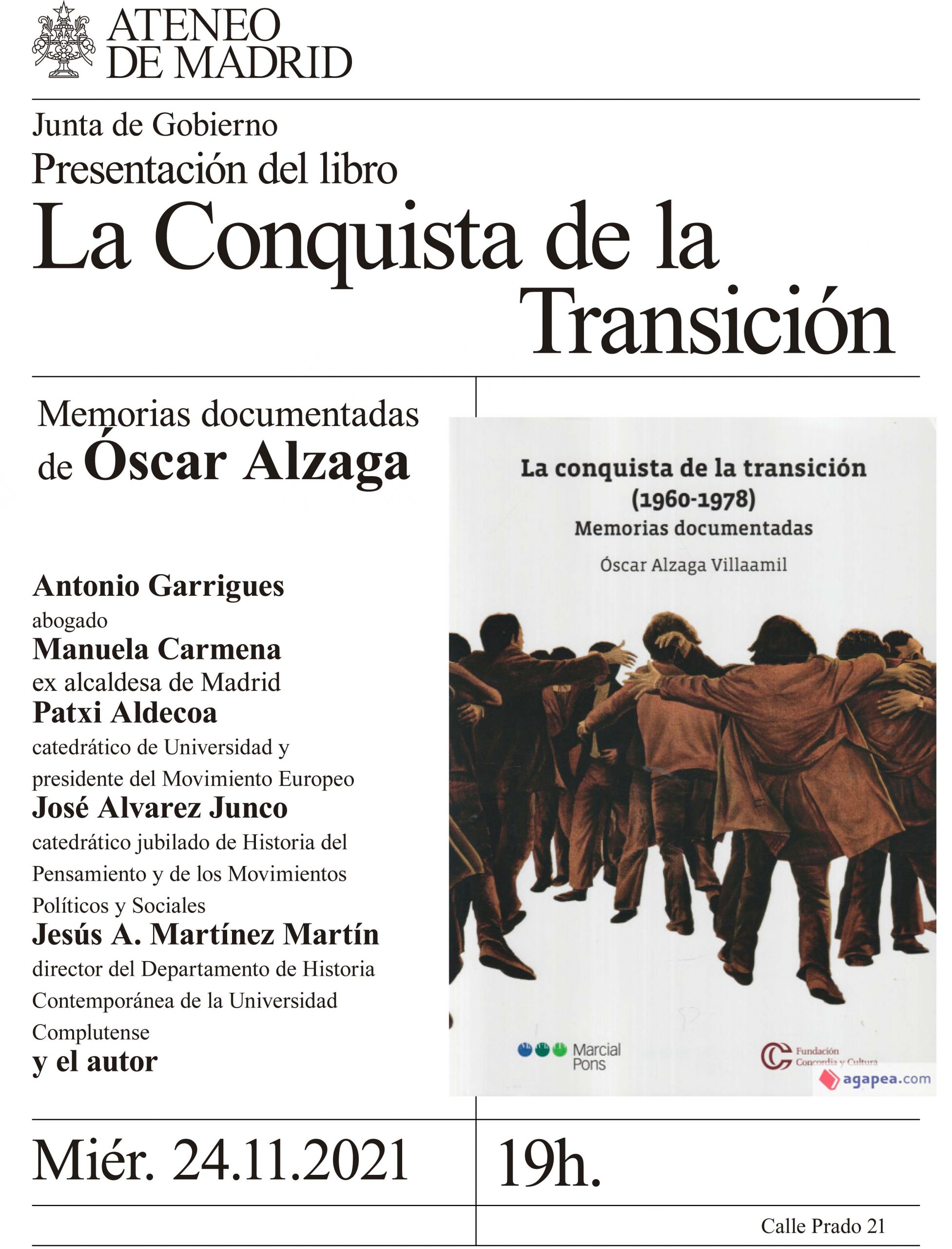 Presentación del Libro La Conquista de la Transición, de Óscar Alzaga