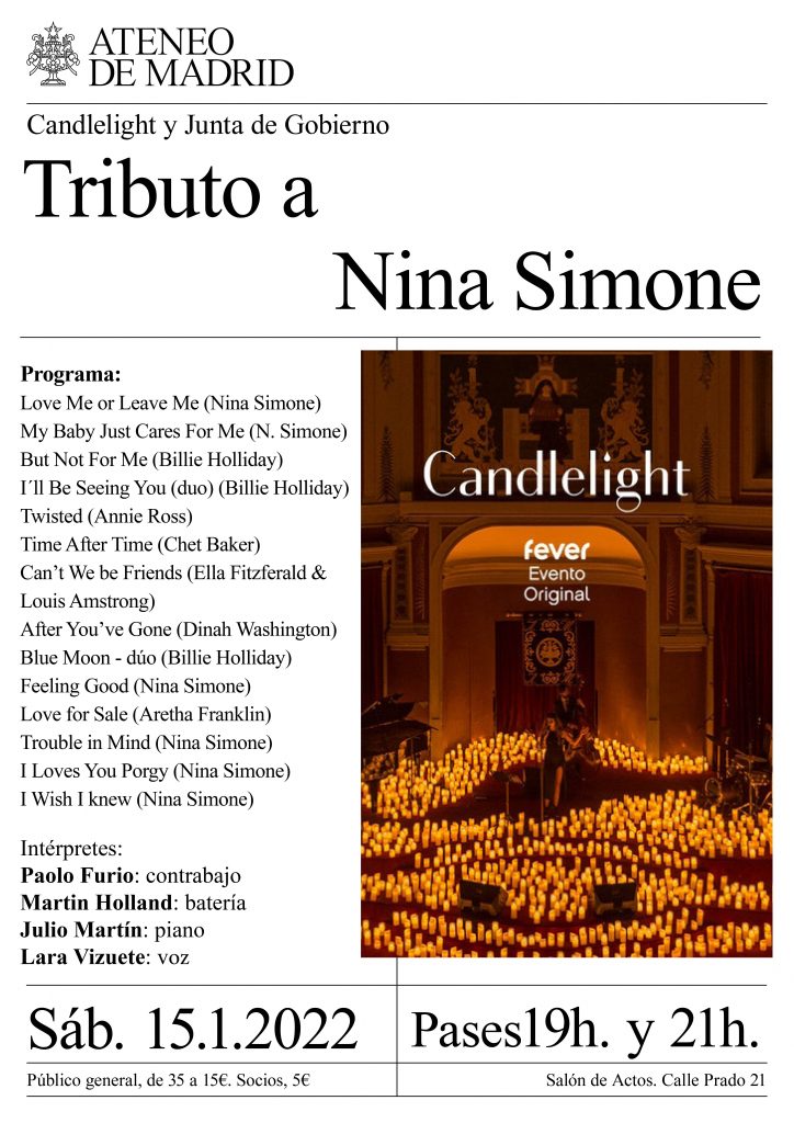 Candlelight: Jazz. Tributo a Nina Simone y más a la luz de las velas