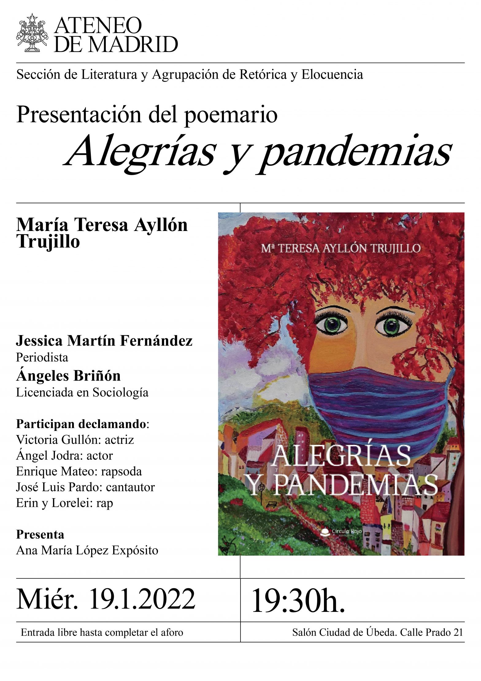 Presentación del poemario: Alegrías y pandemias, de María Teresa Ayllón Trujillo