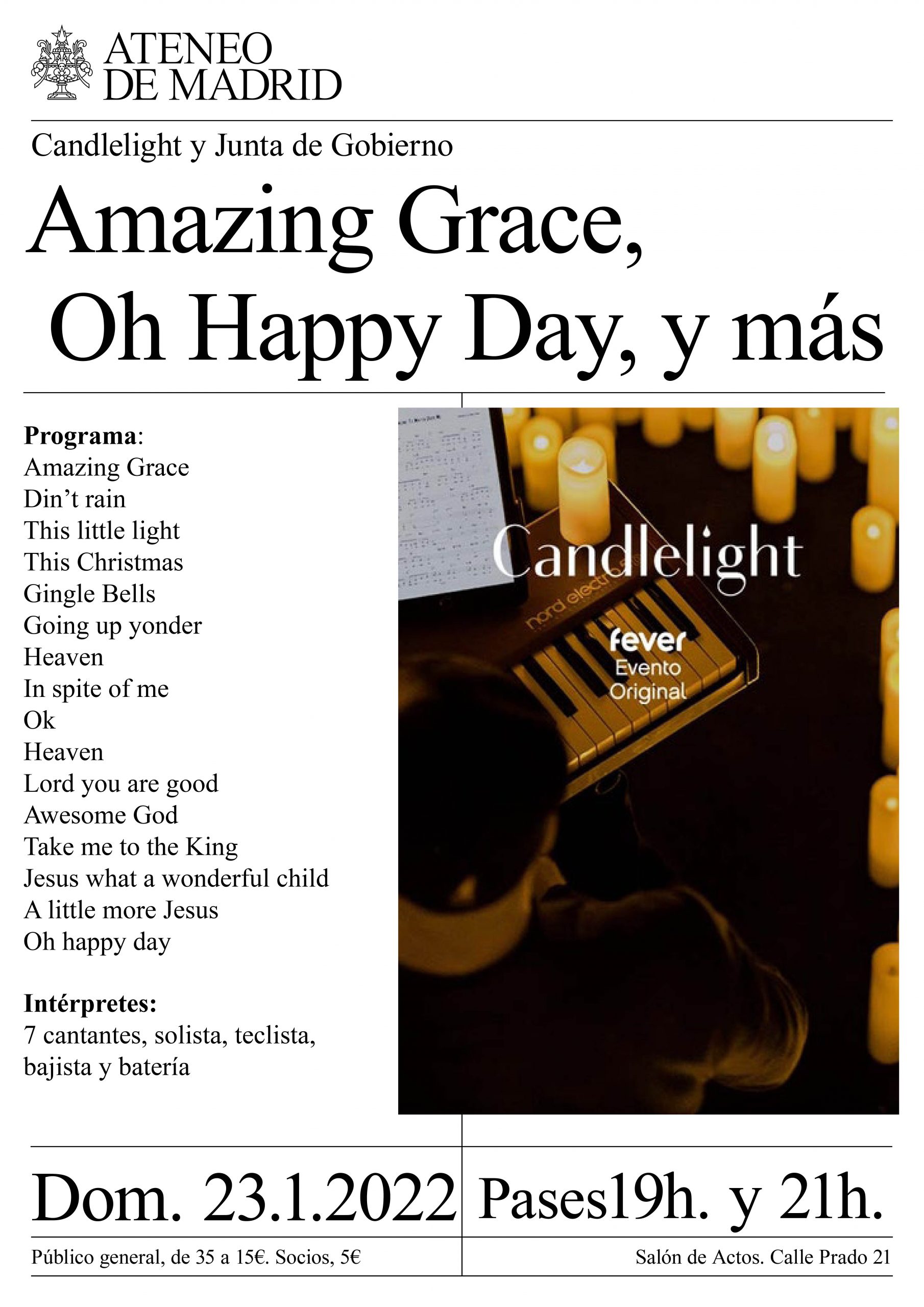 Candlelight Gospel: Amazing Grace, Oh Happy Day, y más
