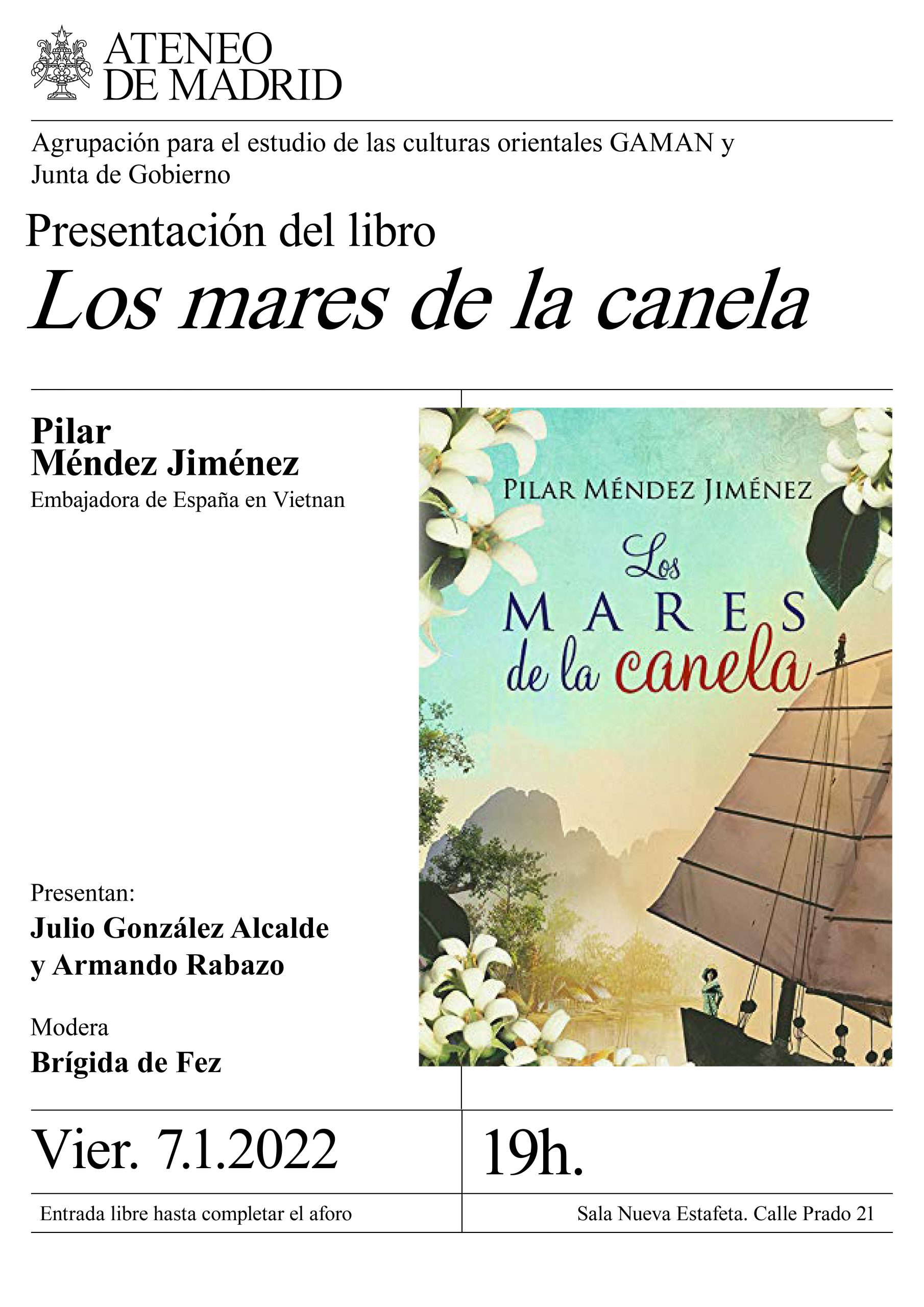 Presentación del libro Los Mares de la Canela, de Pilar Méndez Jiménez